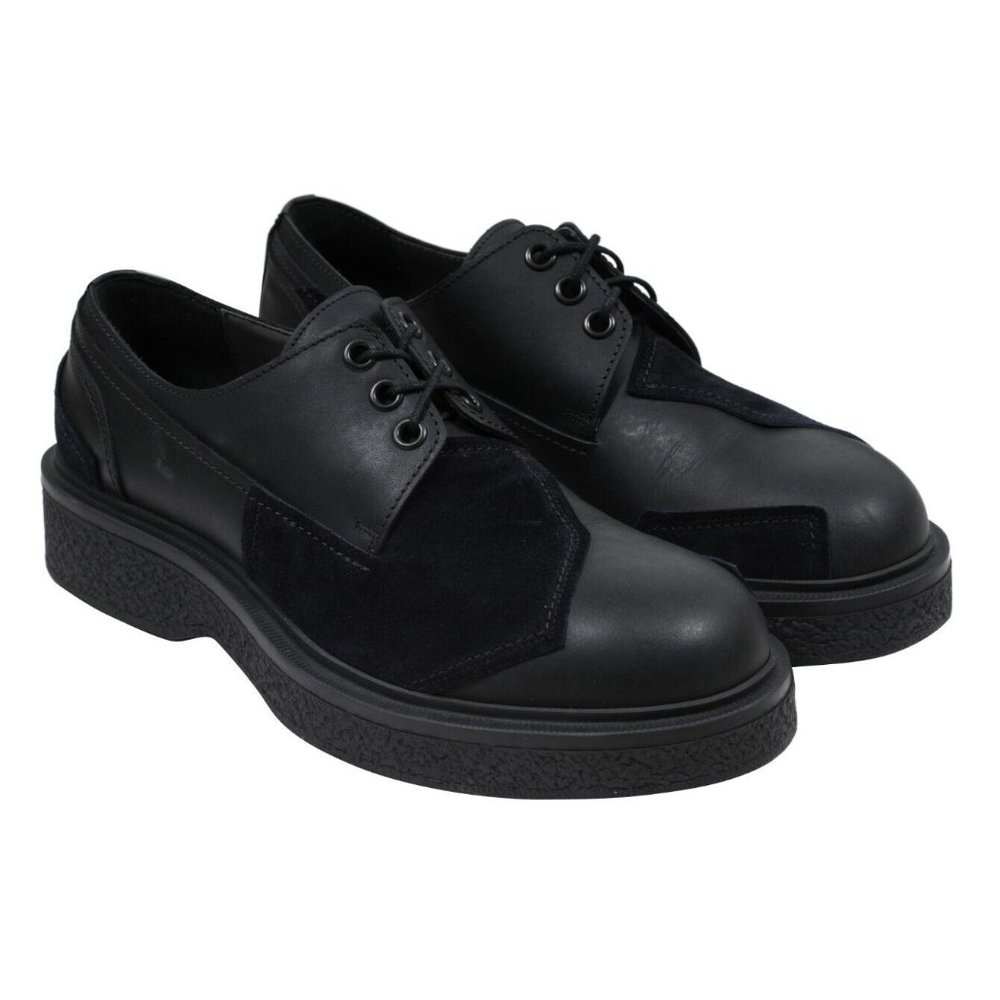 Lanvin Mens Chunky Derbys US 10 UK9 Black Leather Suede Crepe Platform Sole